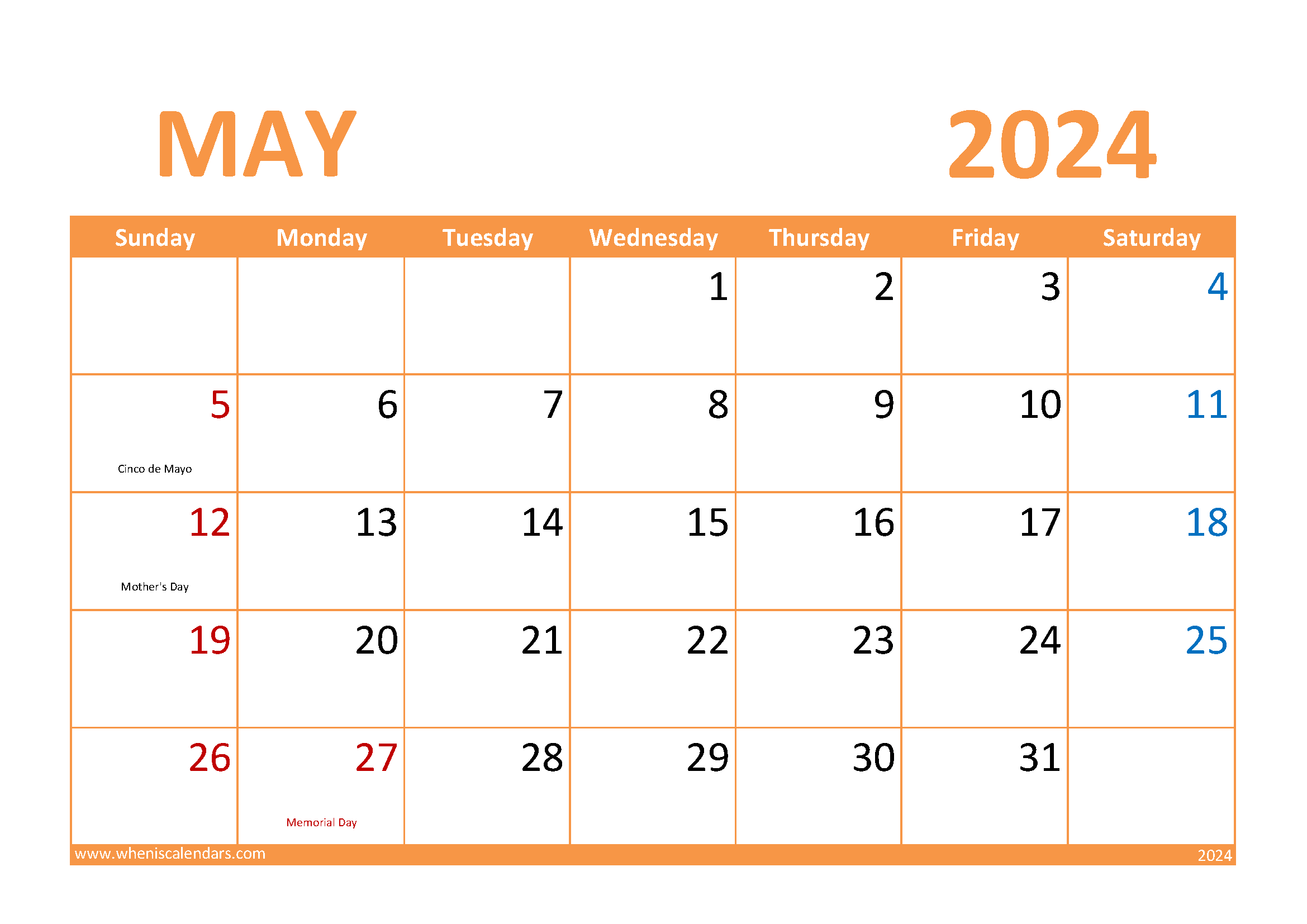 printable April Calendar 2024 A44026