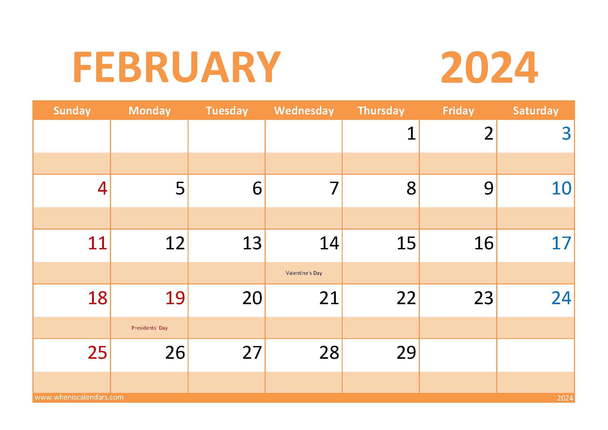 February 2024 Holiday Calendar Monthly Calendar