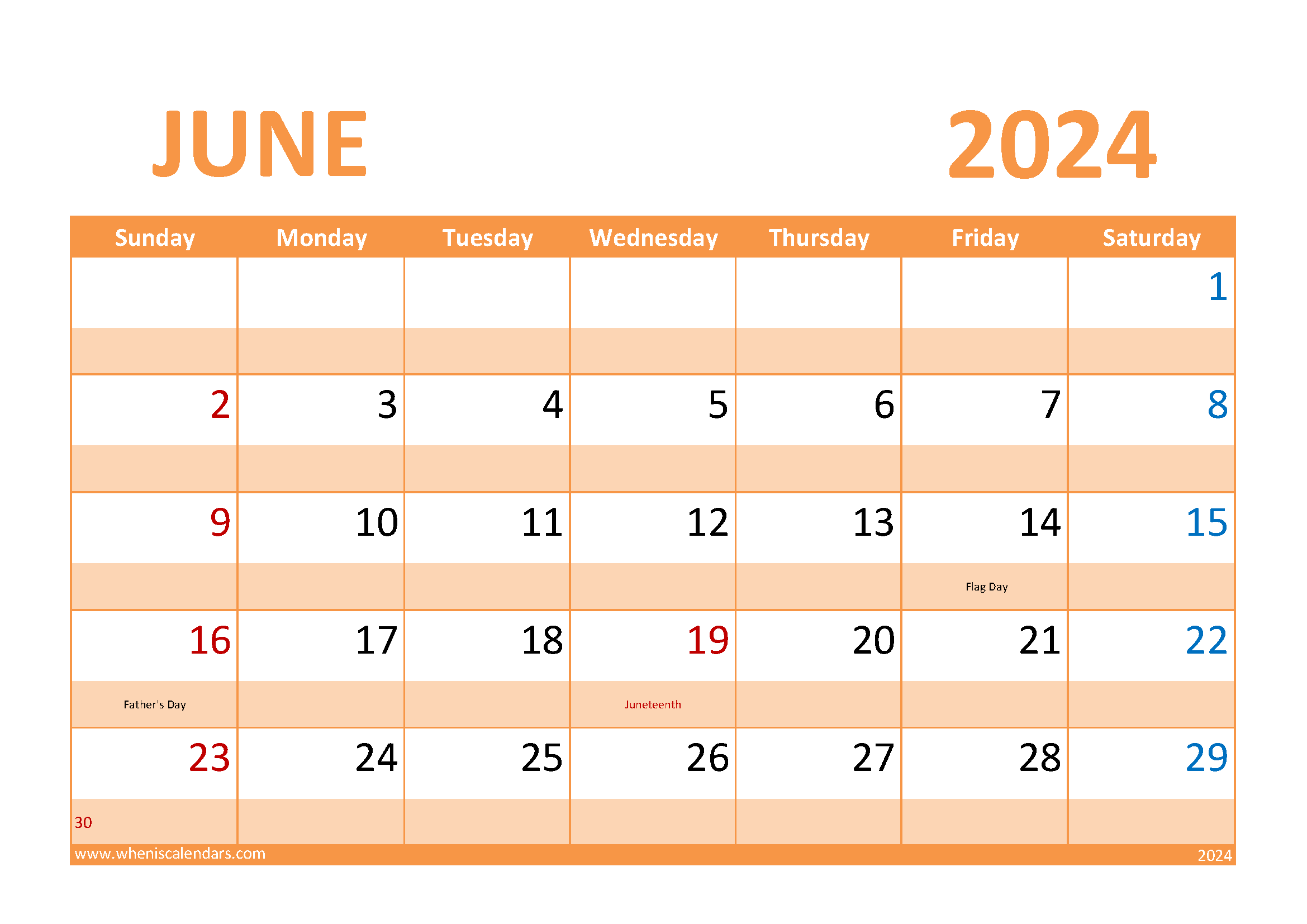Free Printable Blank Calendar June 2024 Monthly Calendar