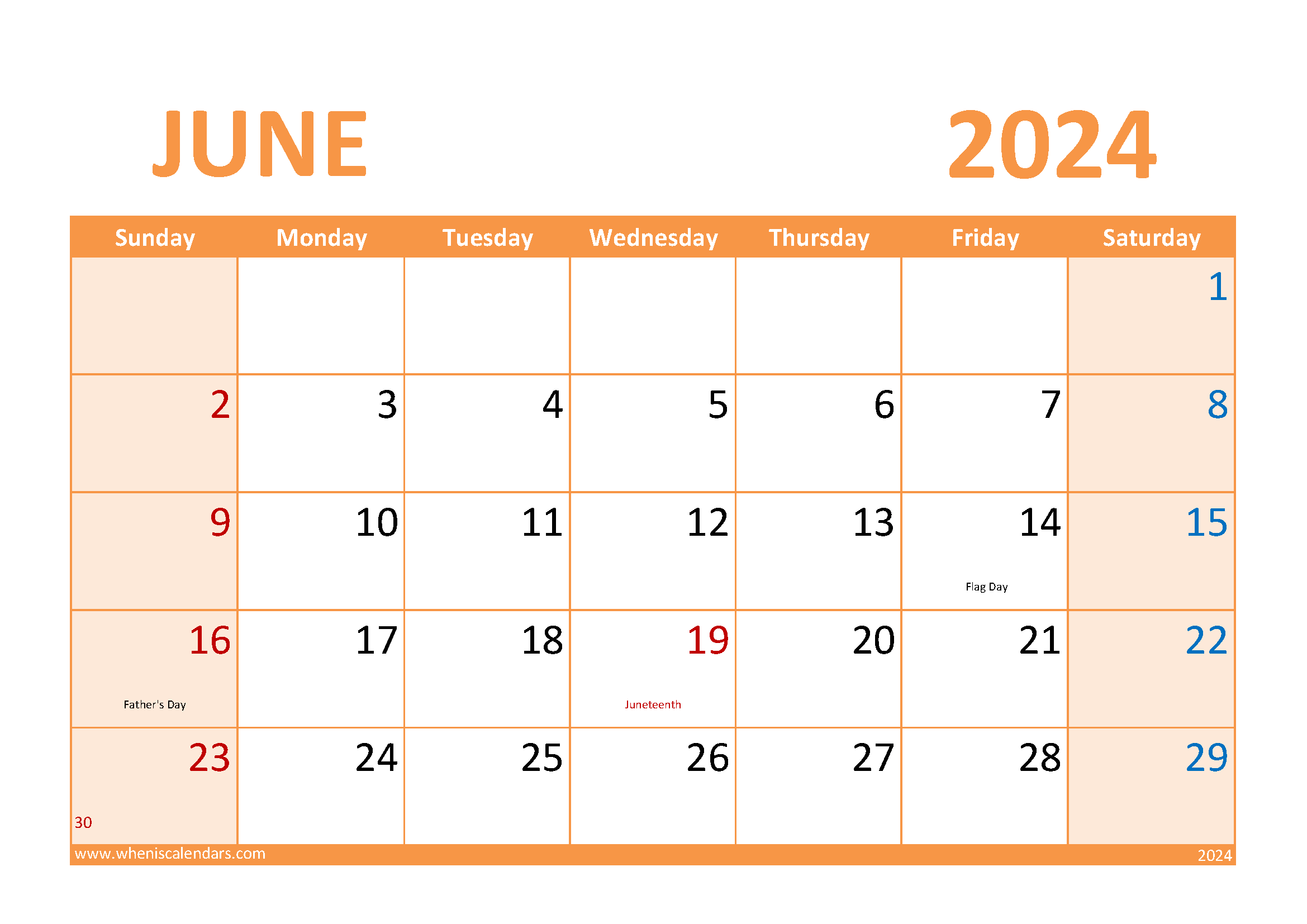 month Calendar Printable June 2024 Monthly Calendar