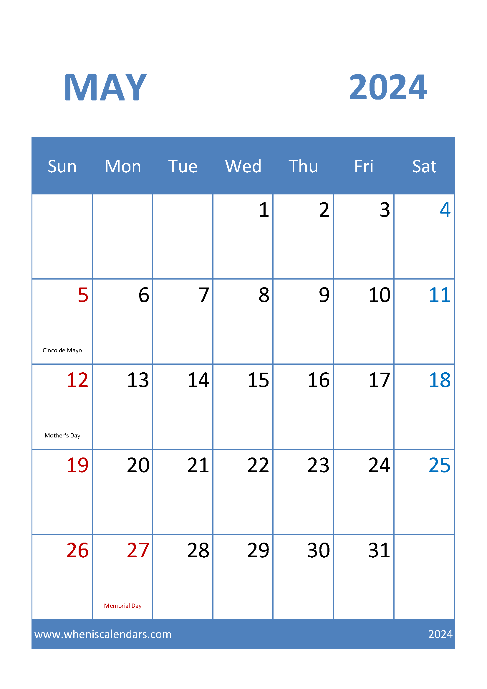 May 2024 Calendar Printables Monthly Calendar