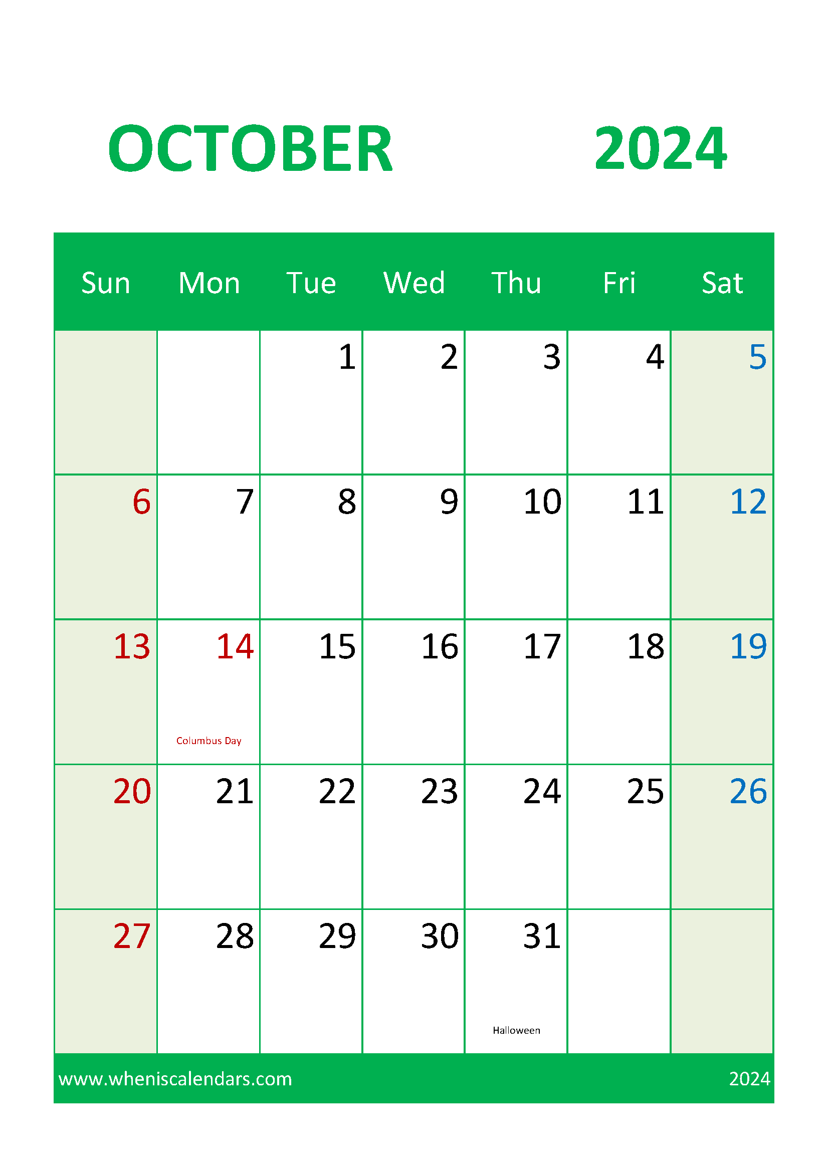 Print Calendar 2024 by Month