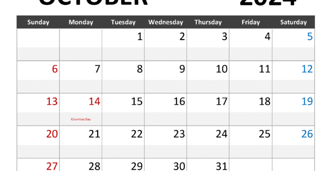 Printable Calendar October2024 Monthly Calendar