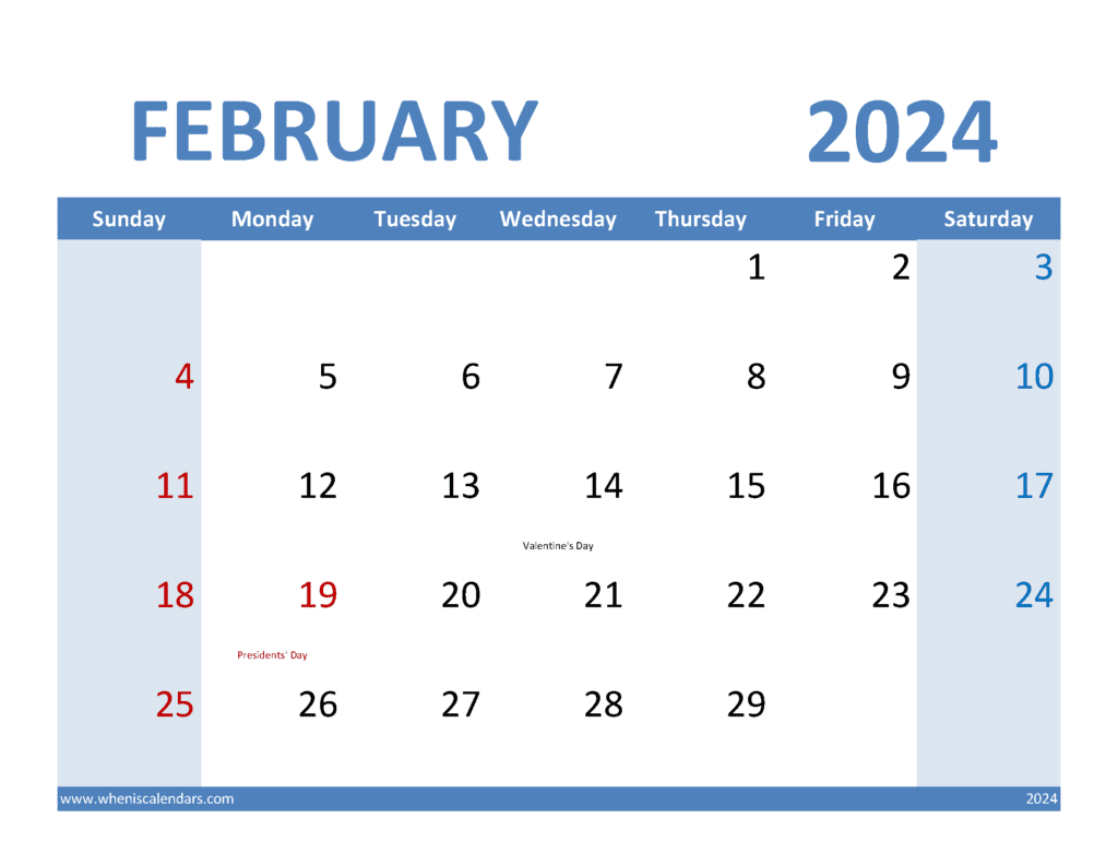 Free Feb 2024 Calendar Printable Monthly Calendar