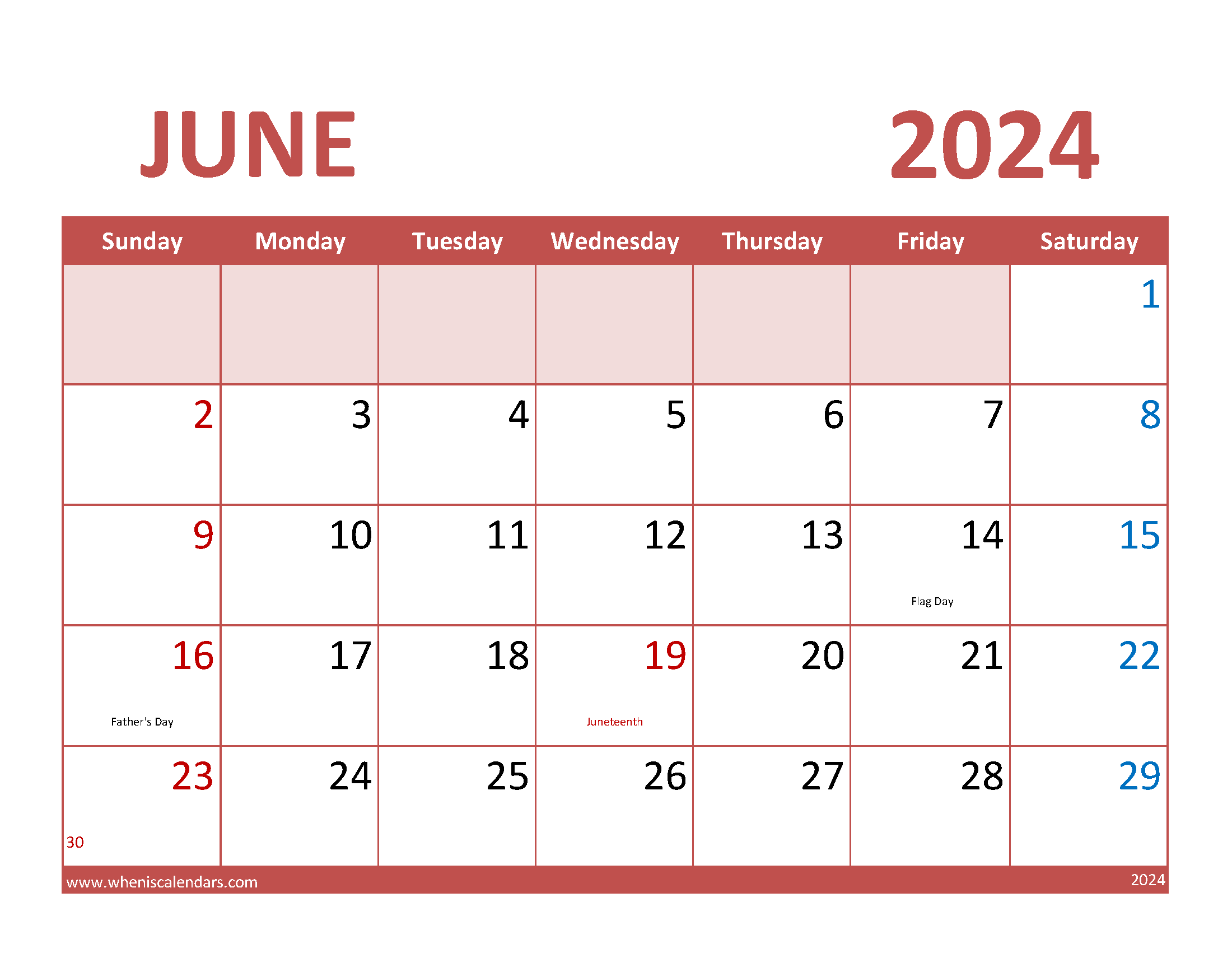 June 2024 Calendar Free Template Monthly Calendar