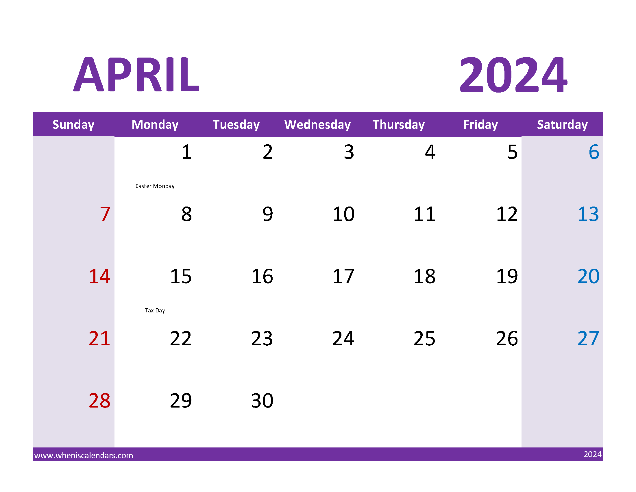 April 2024 Calendar Printable with lines Monthly Calendar