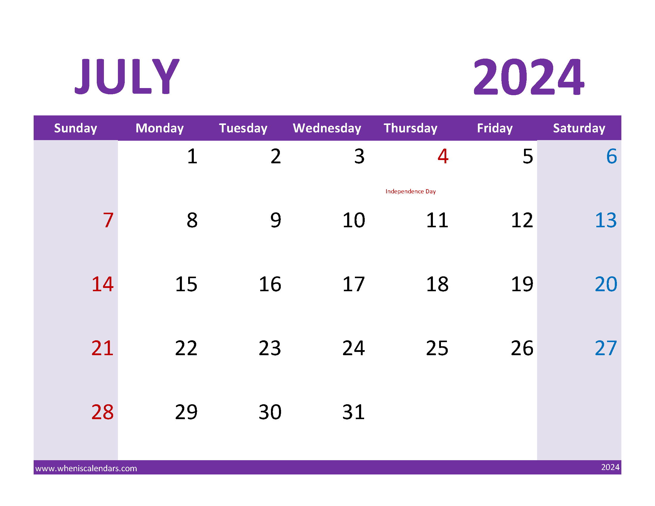 July 2024 Calendar Printable with lines Monthly Calendar