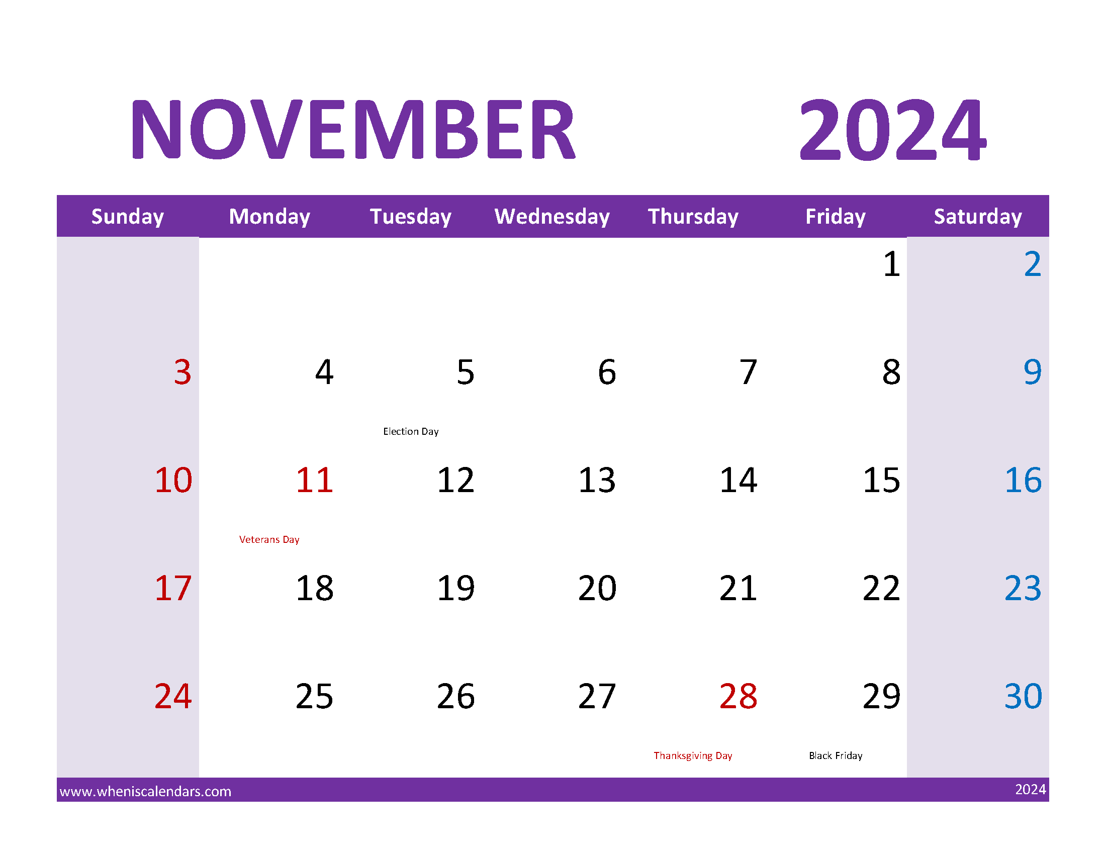 November 2024 Calendar Printable with lines Monthly Calendar
