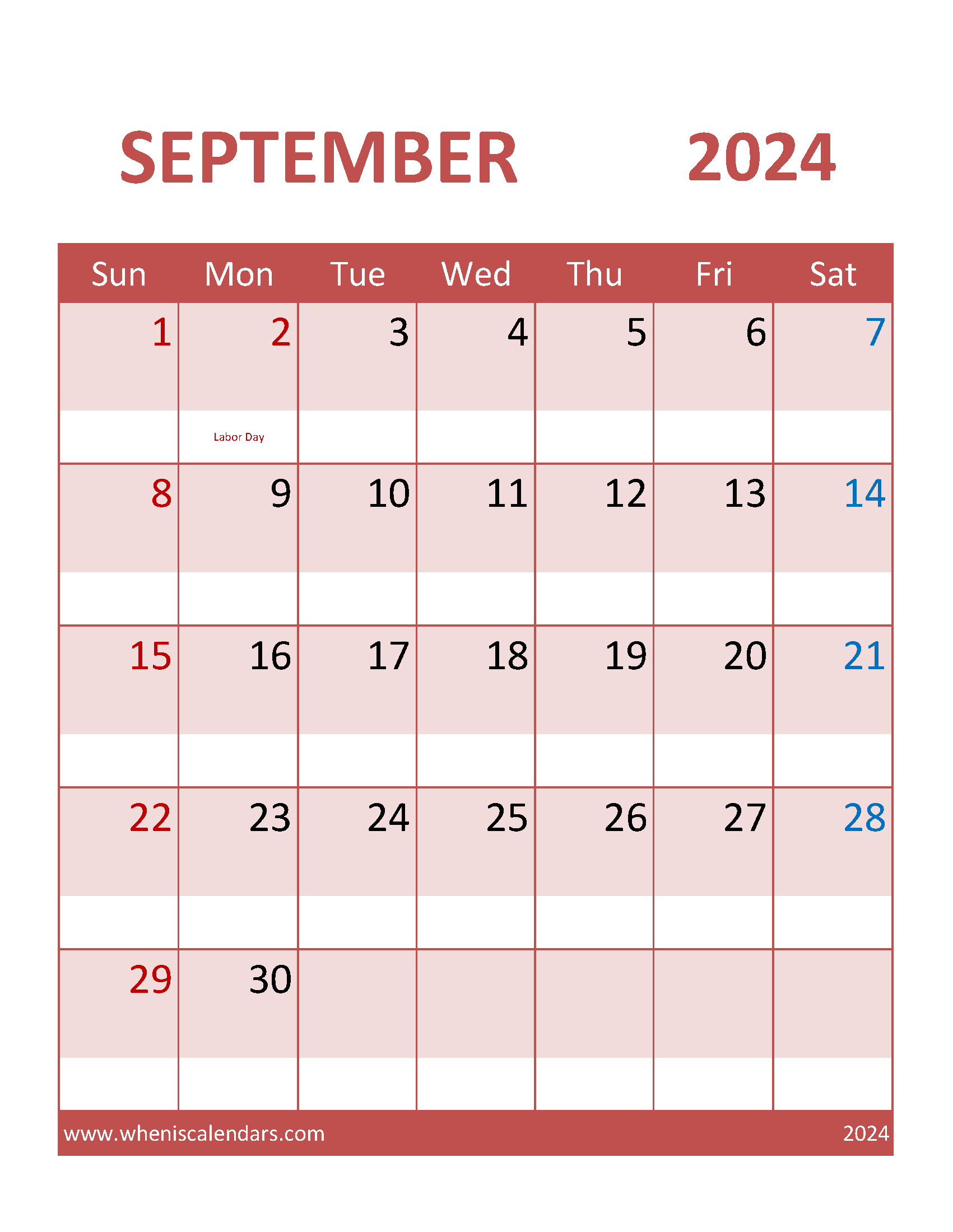 Printable Calendar Free September 2024 Monthly Calendar