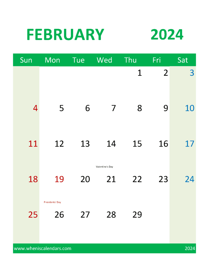 Blank Calendar 2024 February Monthly Calendar