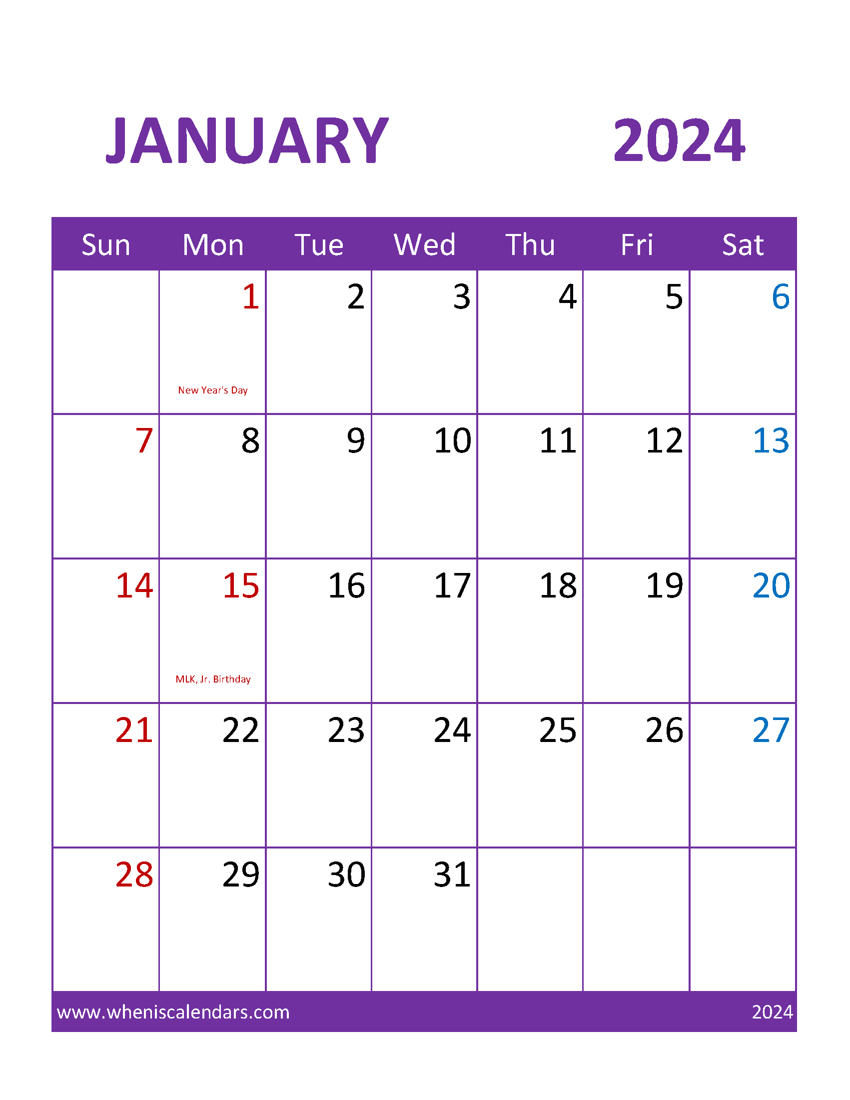 Free Printable Jan Calendar 2024 Monthly Calendar