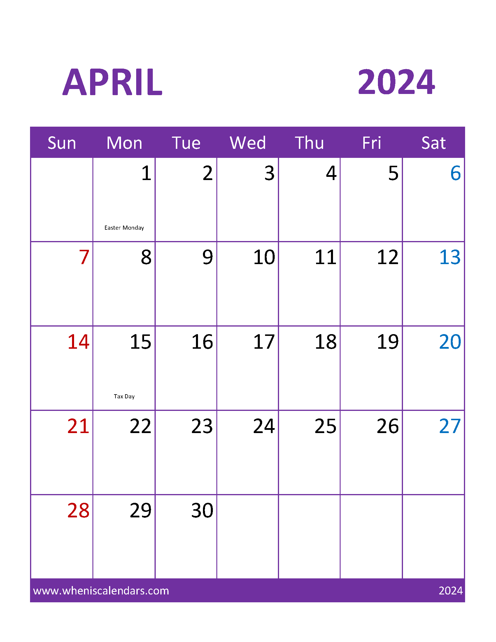 Free Printable Apr Calendar 2024 Monthly Calendar