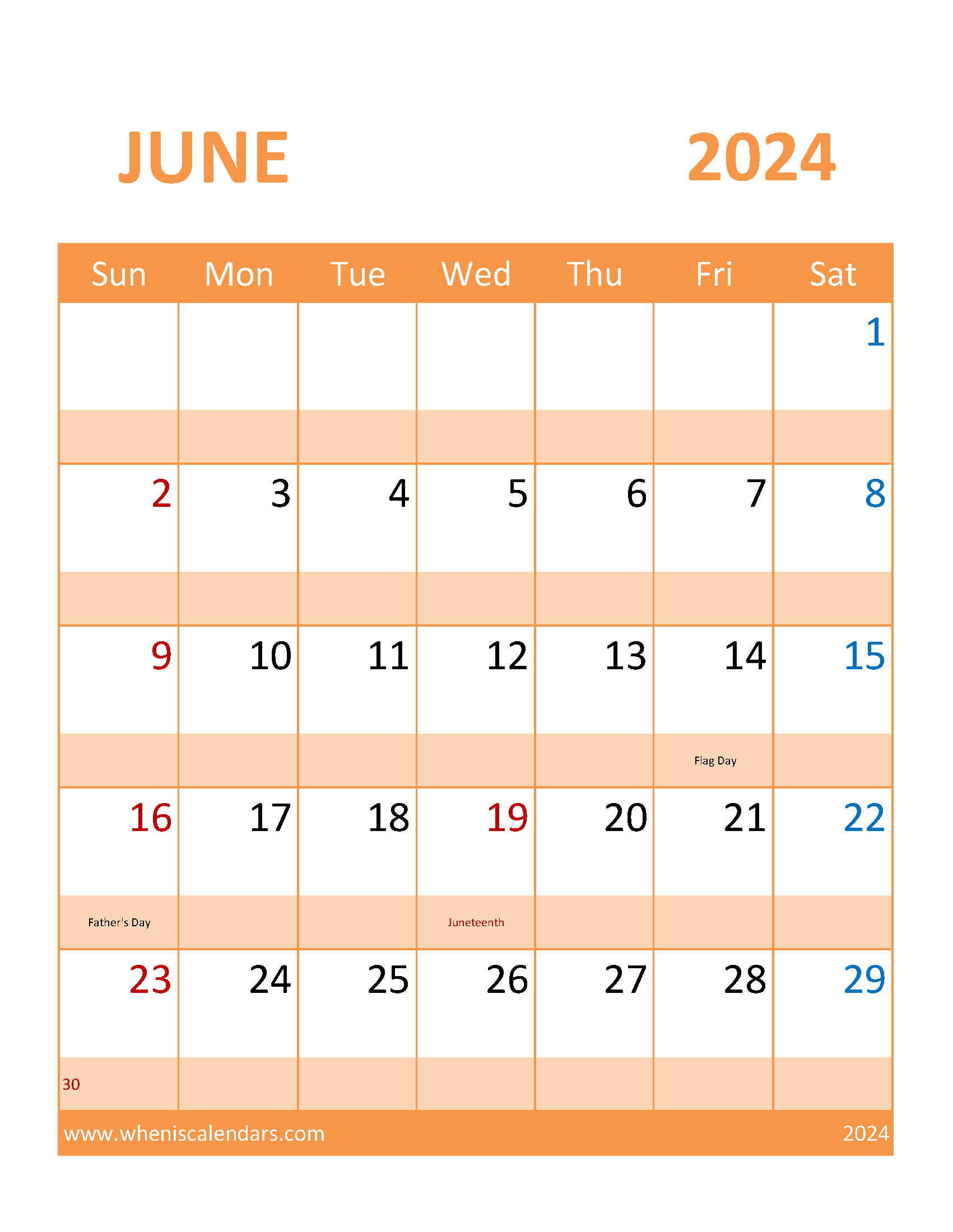 June 2024 work Calendar Monthly Calendar
