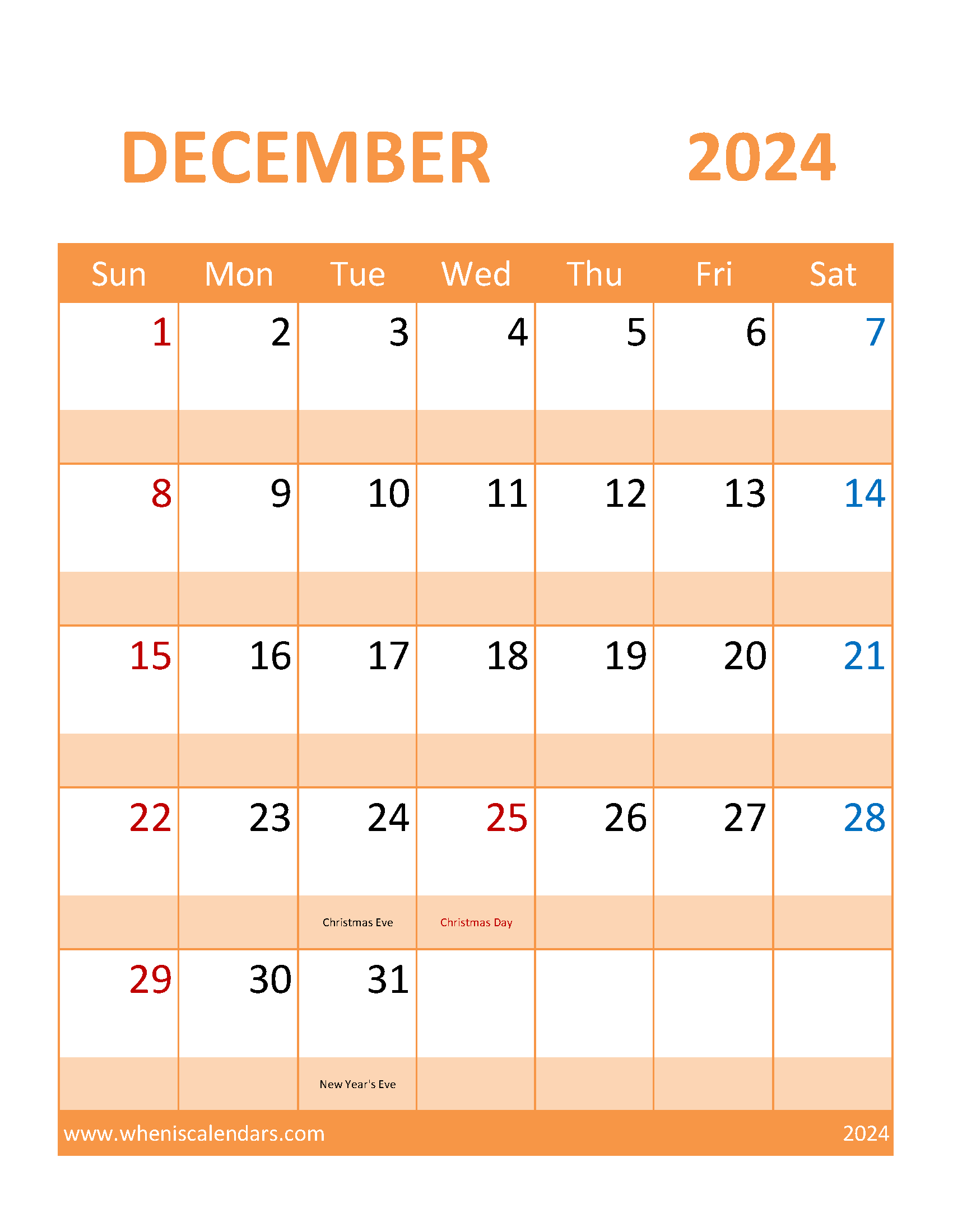 December 2024 work Calendar Monthly Calendar