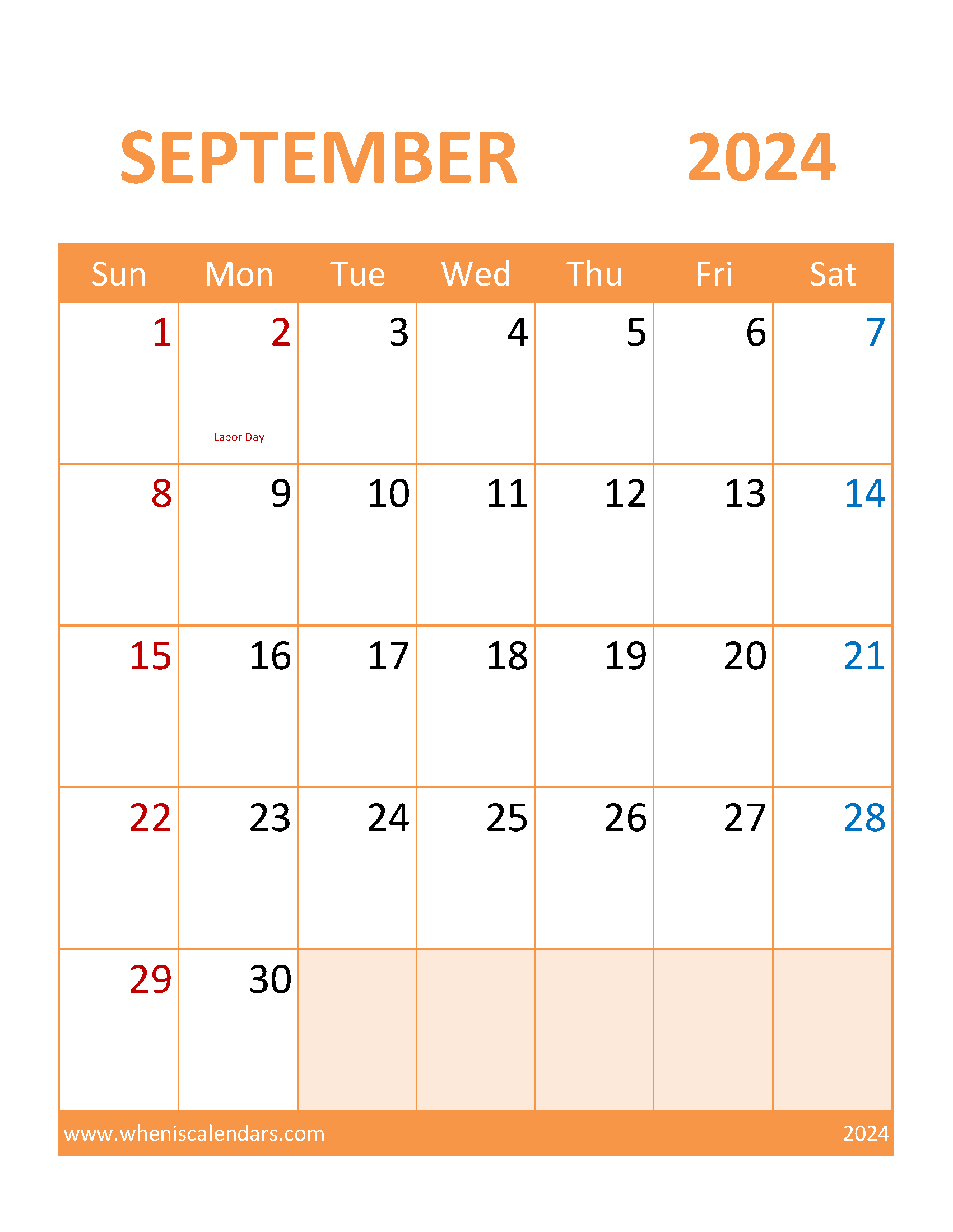 2024 September Printable Calendar Free Monthly Calendar