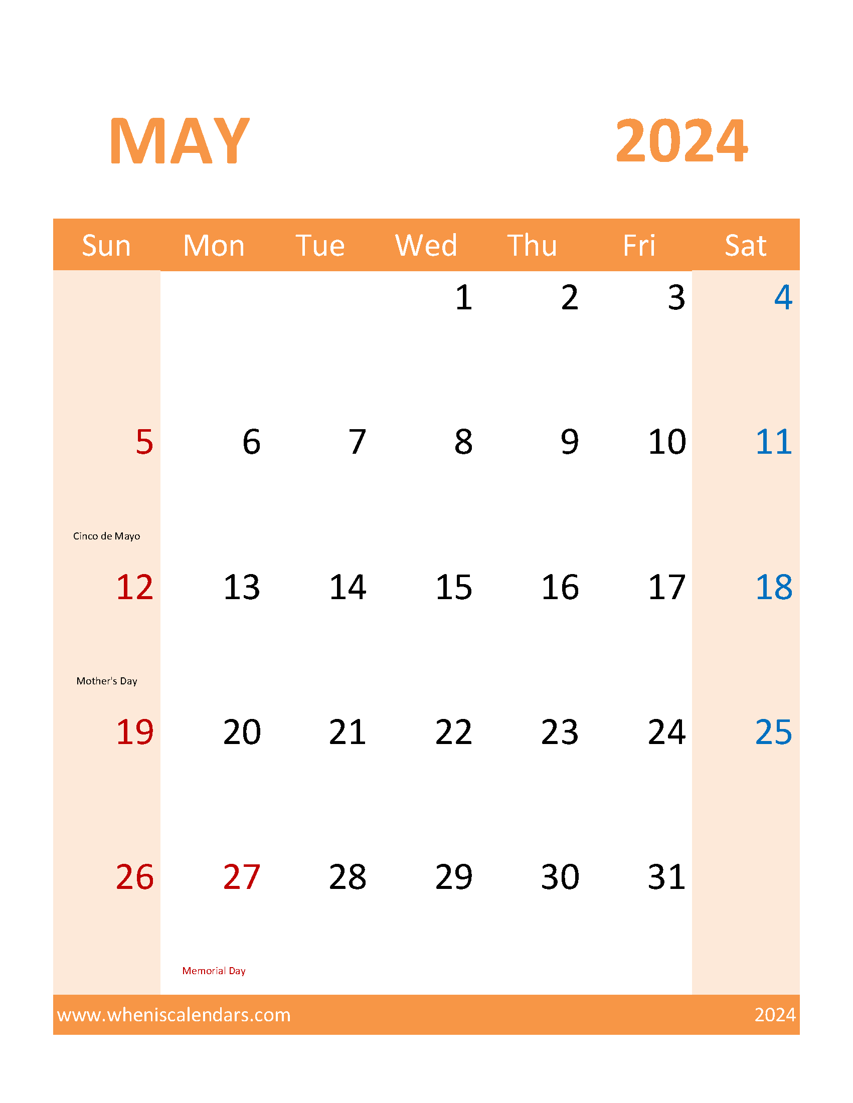May 2024 Printable Calendar with lines Monthly Calendar